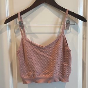 Forever 21 blush/light pink crop top/bralette style with woven pattern